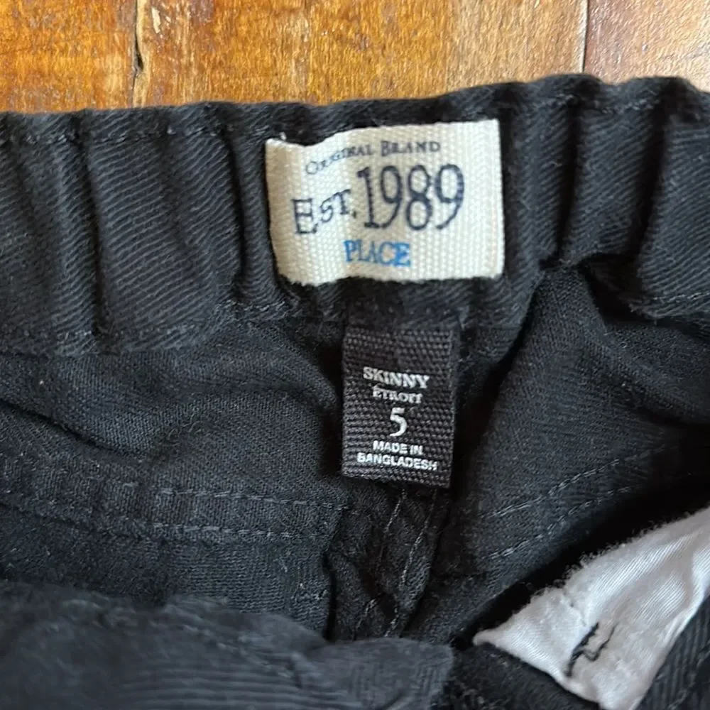 Place jeans size 5 boys skinny black jeans fall winter adjustable waist